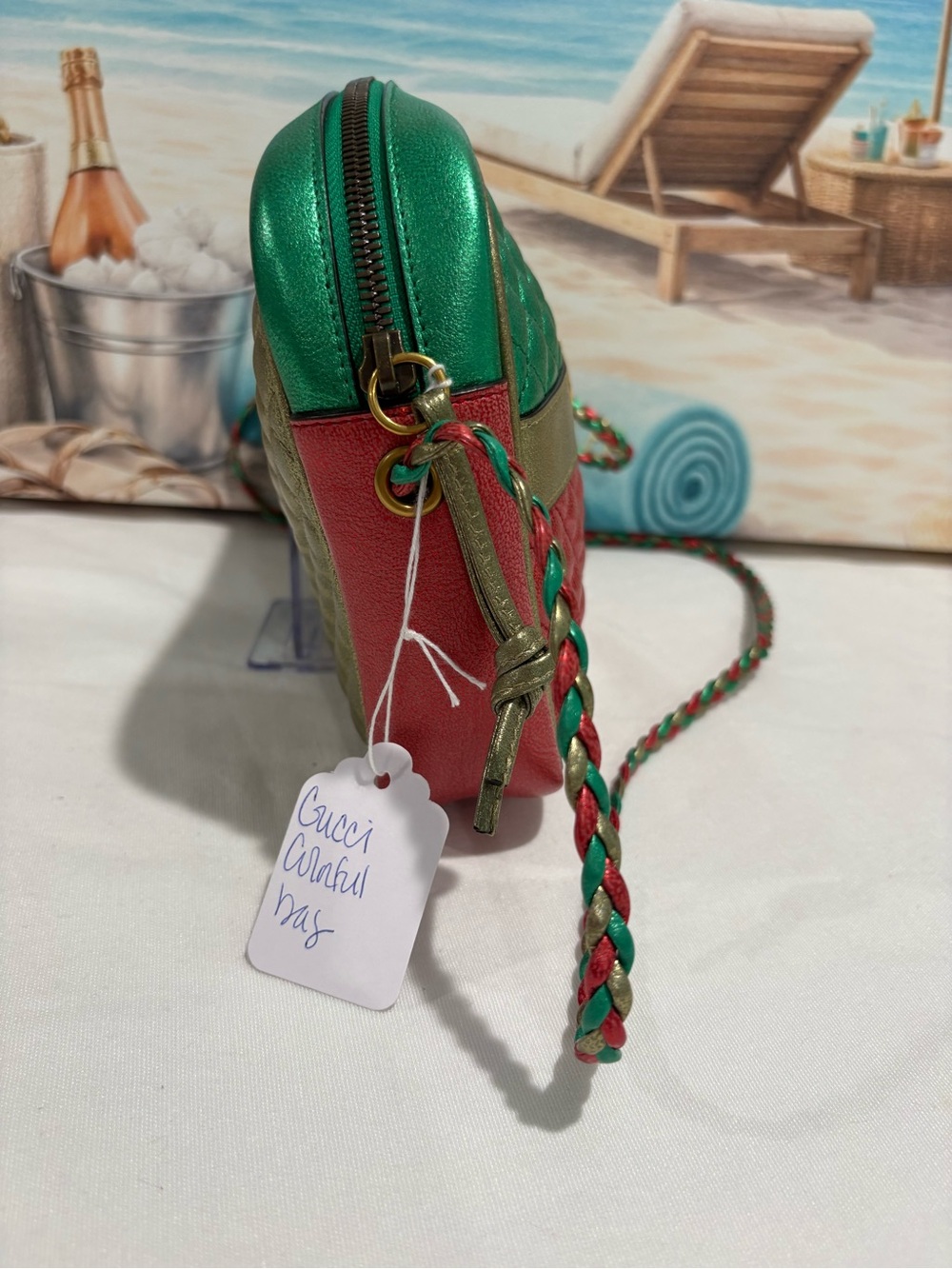 Authentic Gucci Trapuntata Metallic Matelassé Crossbody Bag w/ Certificate - Picture 11 of 16